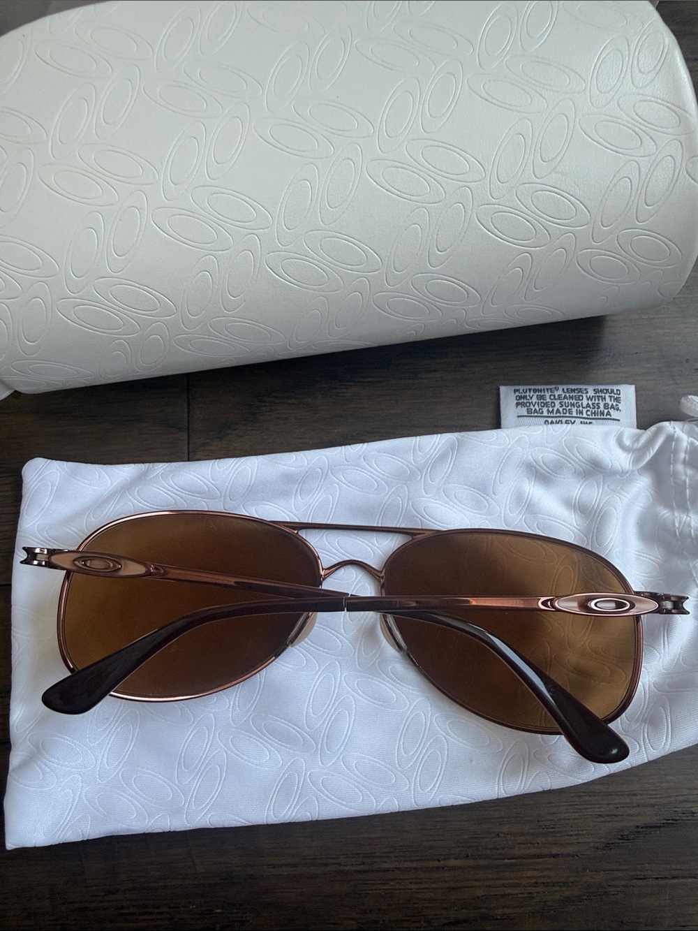 Oakley Given Brunnette w Bronze Brown Lens Metal Aviator Sunglasses - New in Box - Picture 4 of 6